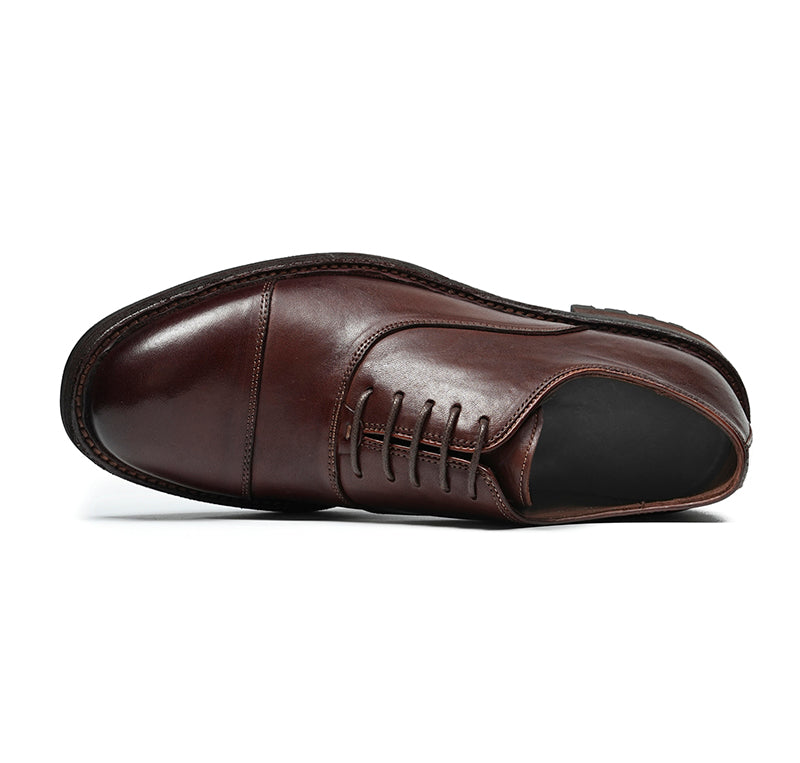Classic Men's Oxford Shoes Stitching On The Toe Cap: Horsehide Leather and Goodyear Welted