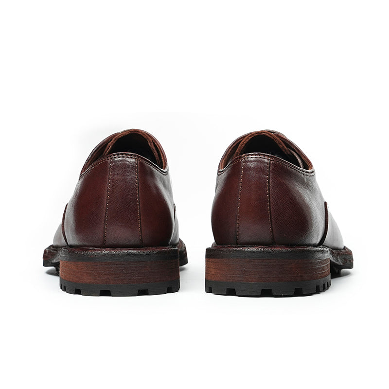 Classic Men's Oxford Shoes Stitching On The Toe Cap: Horsehide Leather and Goodyear Welted