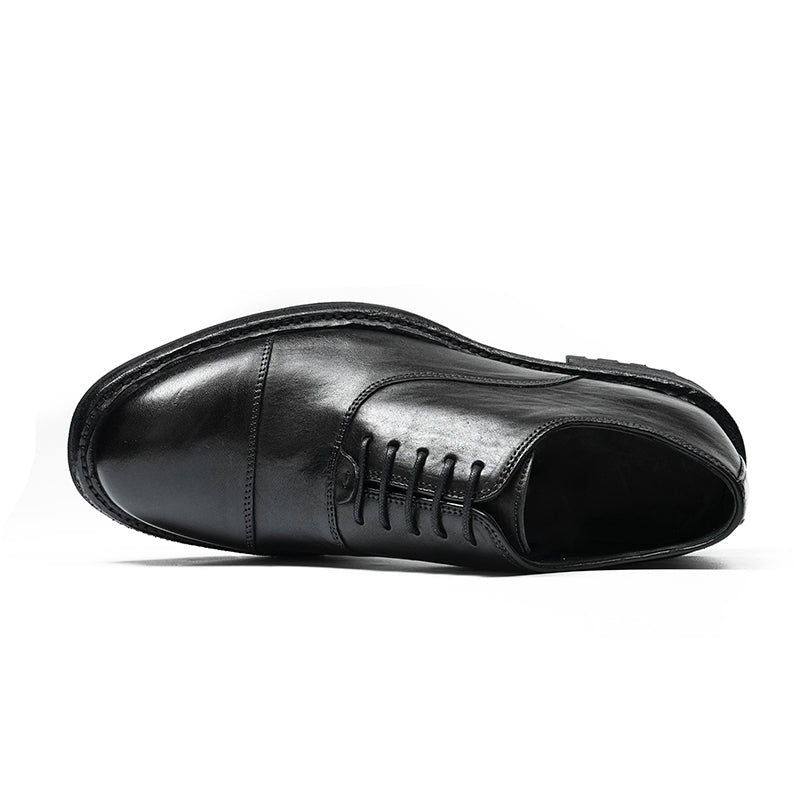 Classic Men's Oxford Shoes Stitching On The Toe Cap: Horsehide Leather and Goodyear Welted