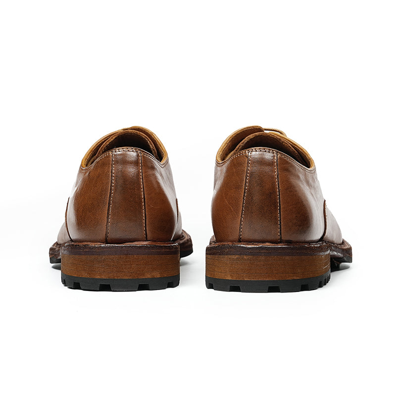 Classic Men's Oxford Shoes Stitching On The Toe Cap: Horsehide Leather and Goodyear Welted