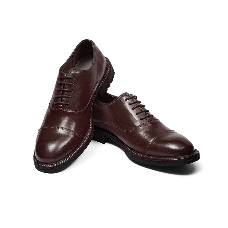 Classic Men's Oxford Shoes Stitching On The Toe Cap: Horsehide Leather and Goodyear Welted