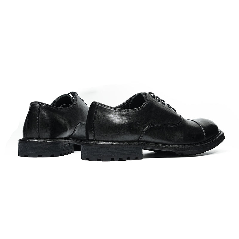 Classic Men's Oxford Shoes Stitching On The Toe Cap: Horsehide Leather and Goodyear Welted