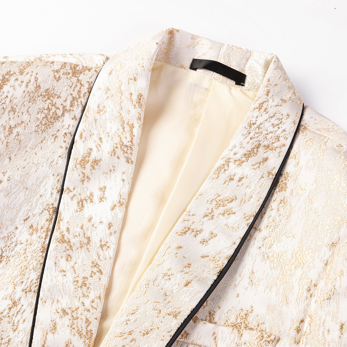 Men's 2-Piece One Button Pearl Luster Shawl Lapel Champagne Wedding Tuxedo