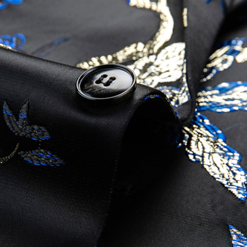 Blue Bird Embroidery Men's 2-Piece Suit