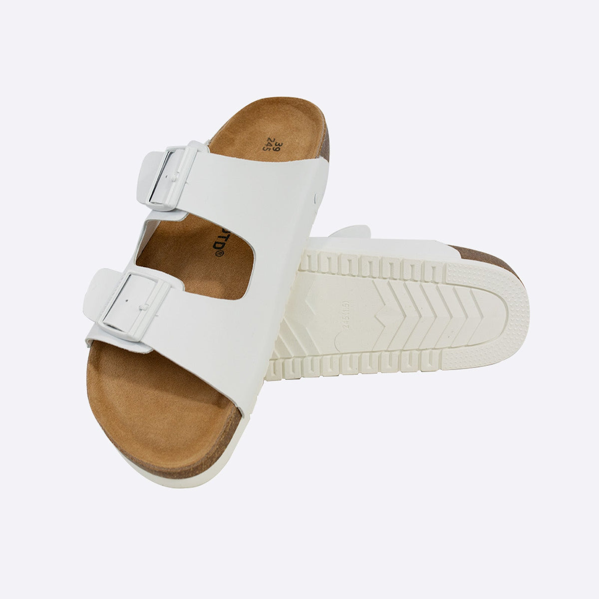 Open Toe Dual Buckle Cork Sandals clogs