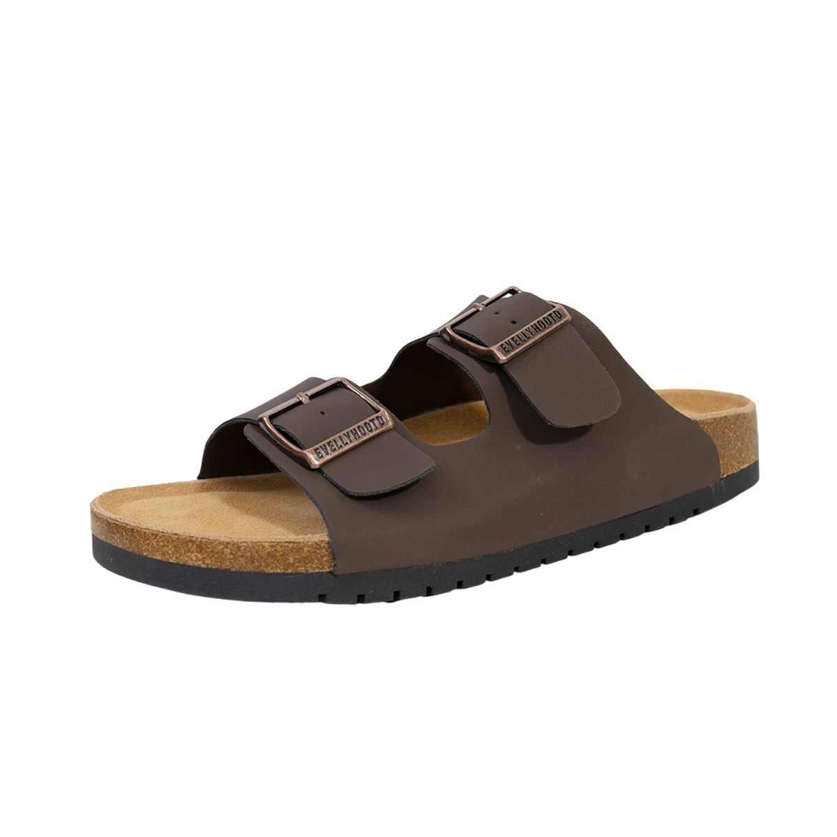 Open Toe Dual Buckle Cork Sandals clogs