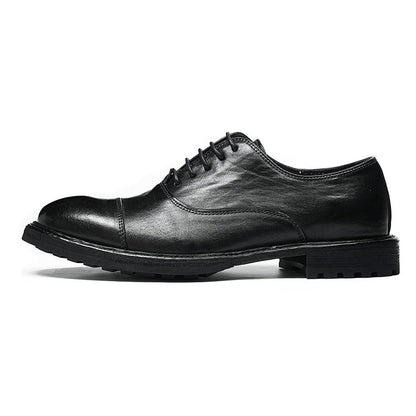 Classic Men's Oxford Shoes Stitching On The Toe Cap: Horsehide Leather and Goodyear Welted