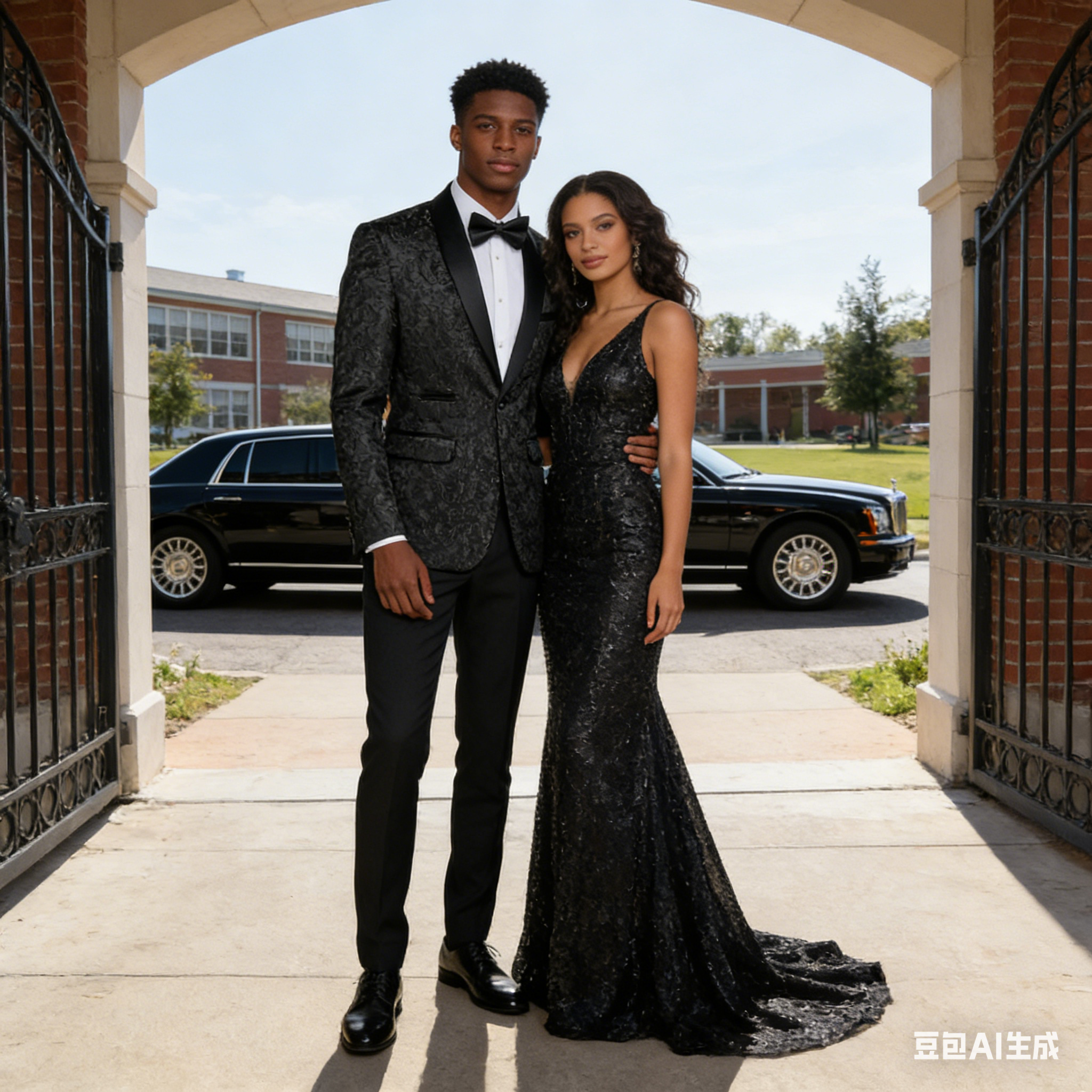 Black Paisley Jacquard 2-Piece Mens Prom Suit