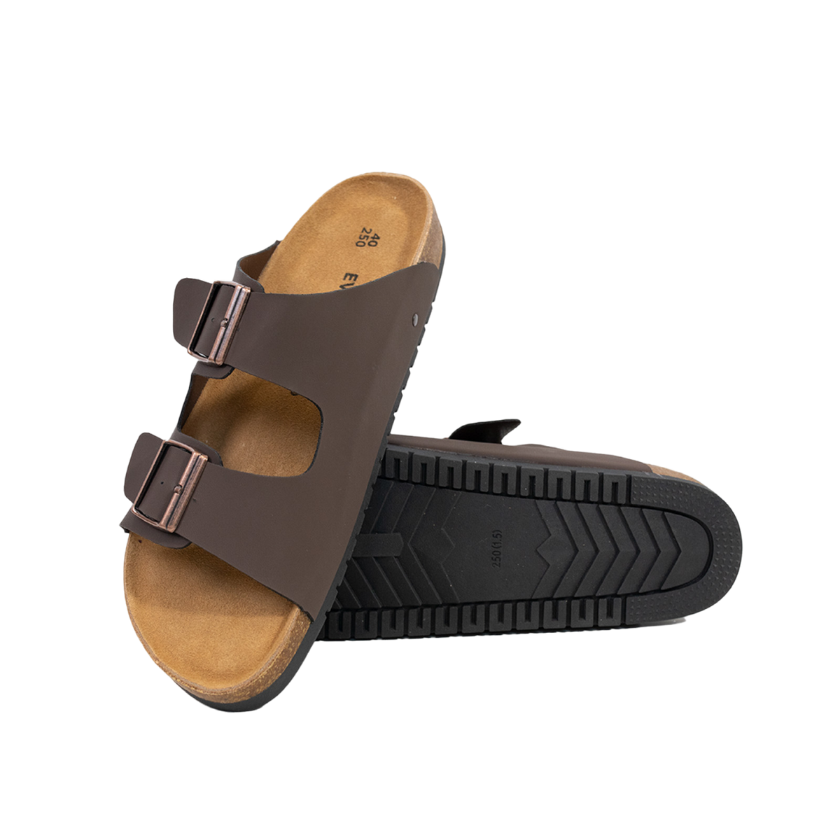 Open Toe Dual Buckle Cork Sandals clogs