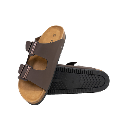 Open Toe Dual Buckle Cork Sandals clogs