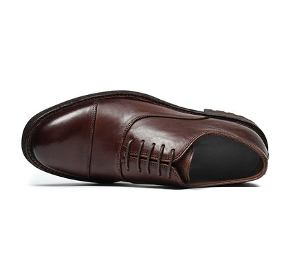 Classic Men's Oxford Shoes Stitching On The Toe Cap: Horsehide Leather and Goodyear Welted