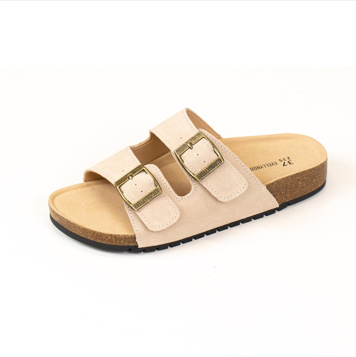 Open Toe Suede Dual Buckle Sandals clogs