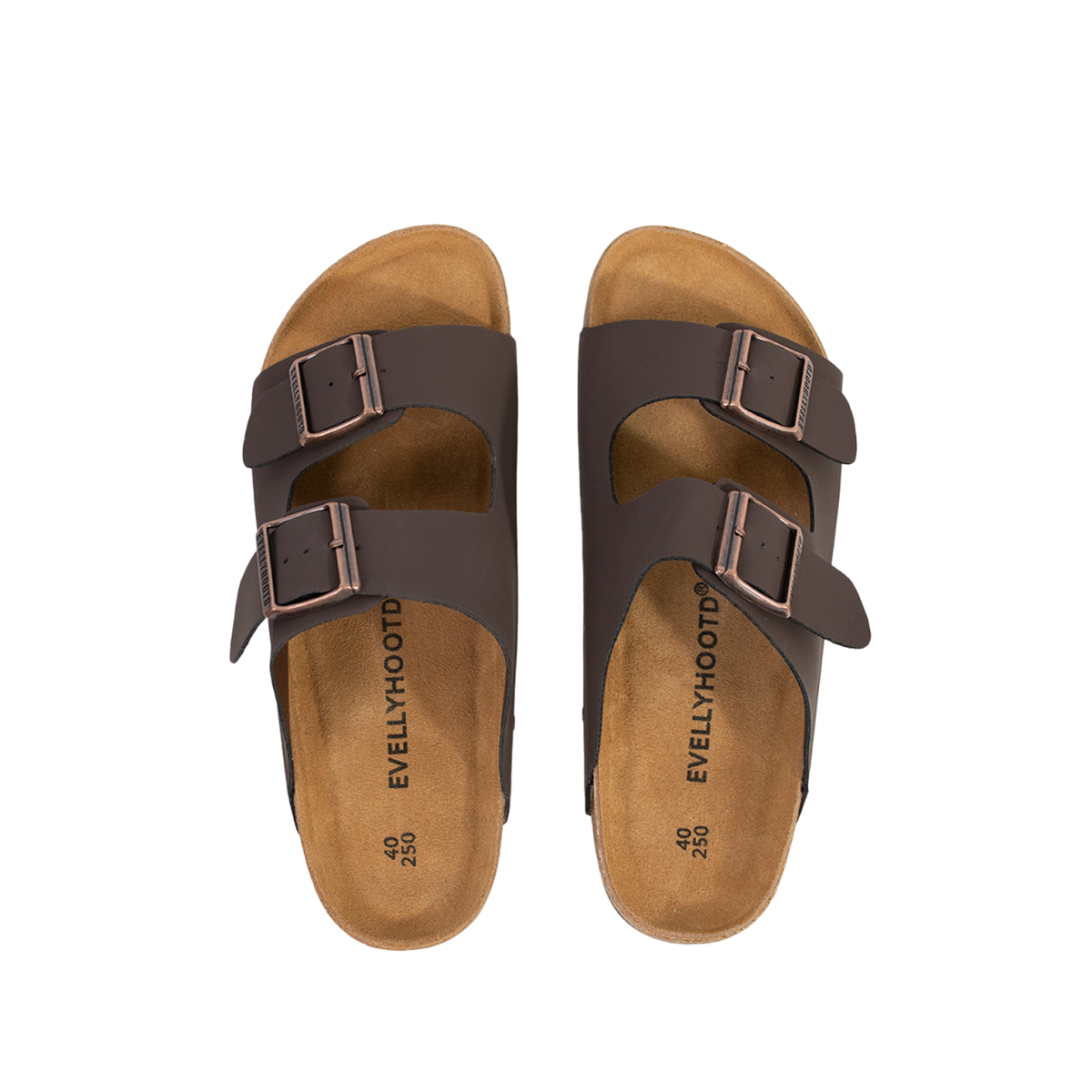 Open Toe Dual Buckle Cork Sandals clogs