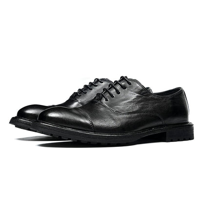 Classic Men's Oxford Shoes Stitching On The Toe Cap: Horsehide Leather and Goodyear Welted