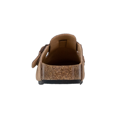 Closed Round Toe Suede Cork Clogs