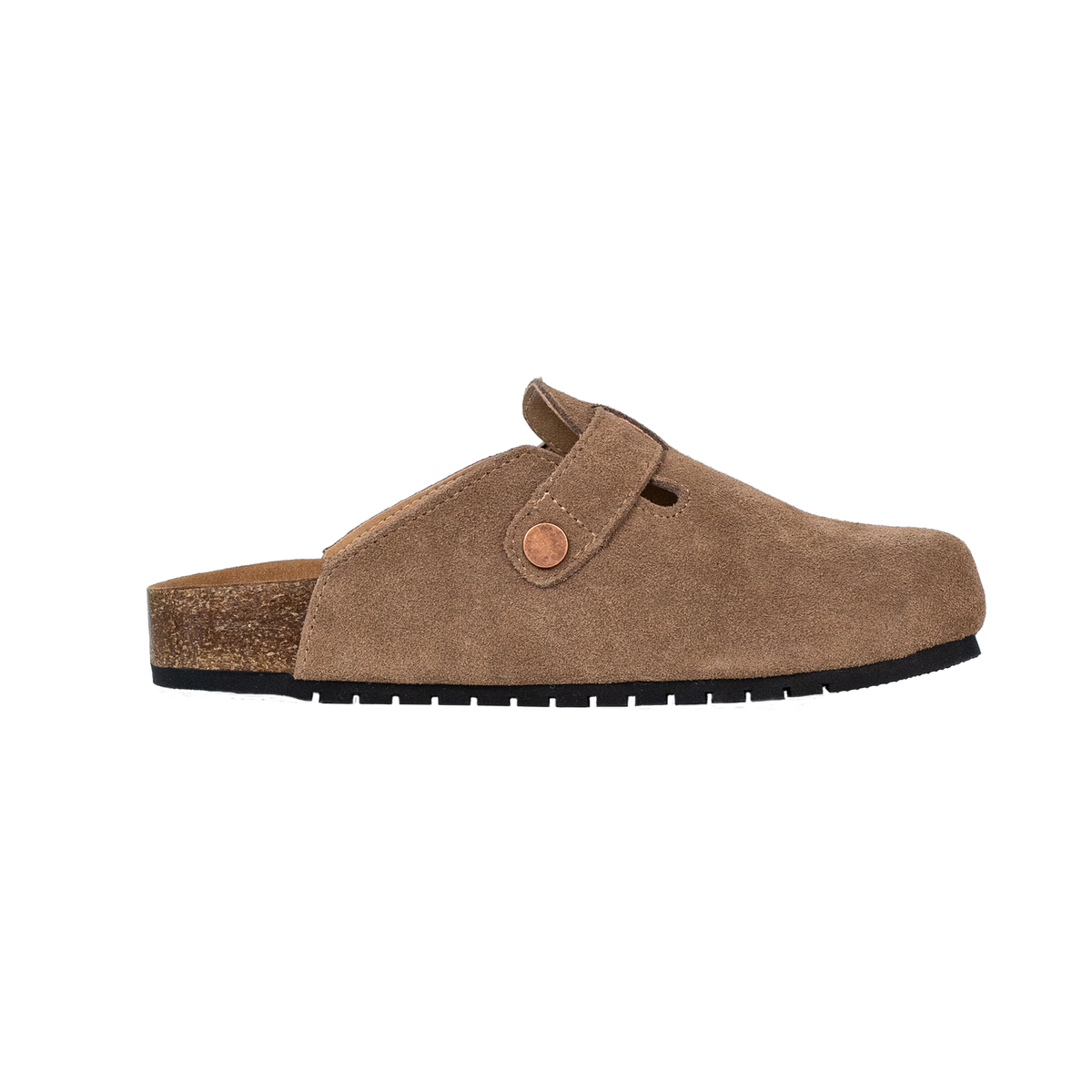 Closed Round Toe Suede Cork Clogs
