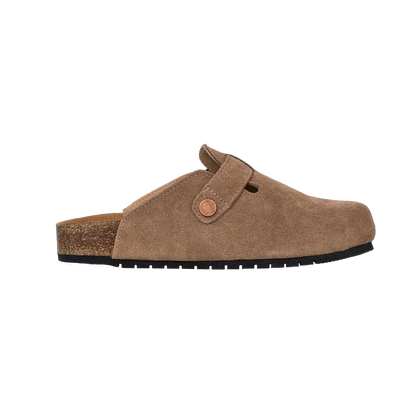 Closed Round Toe Suede Cork Clogs