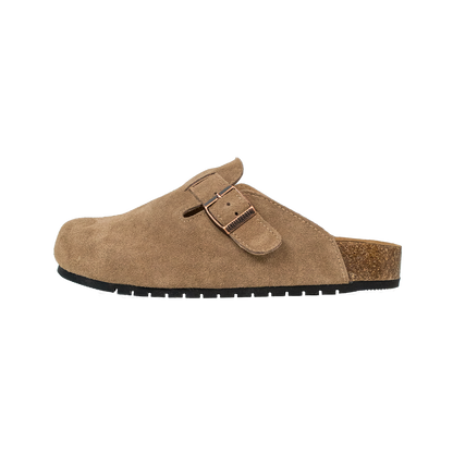 Closed Round Toe Suede Cork Clogs