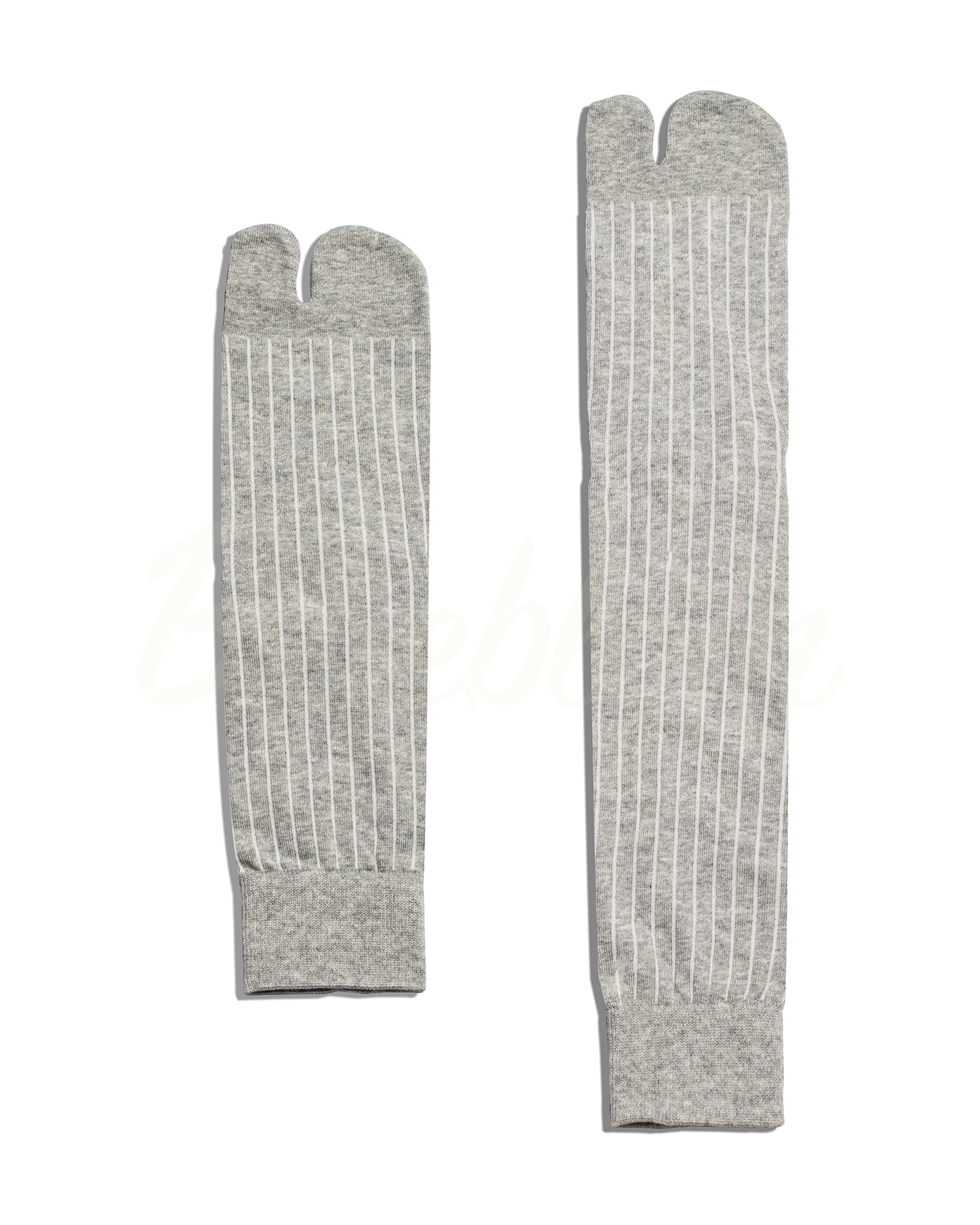 Ribbed Tabi Socks-Light Gray