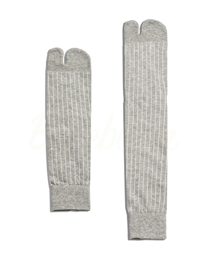 Ribbed Tabi Socks-Light Gray