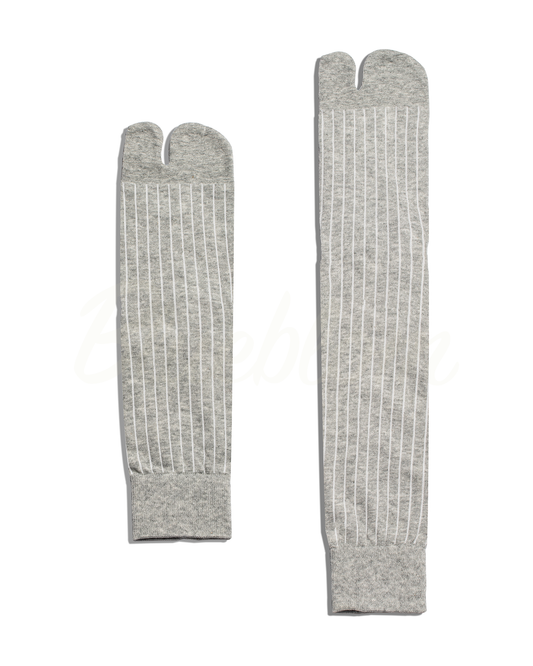 Ribbed Tabi Socks-Light Gray
