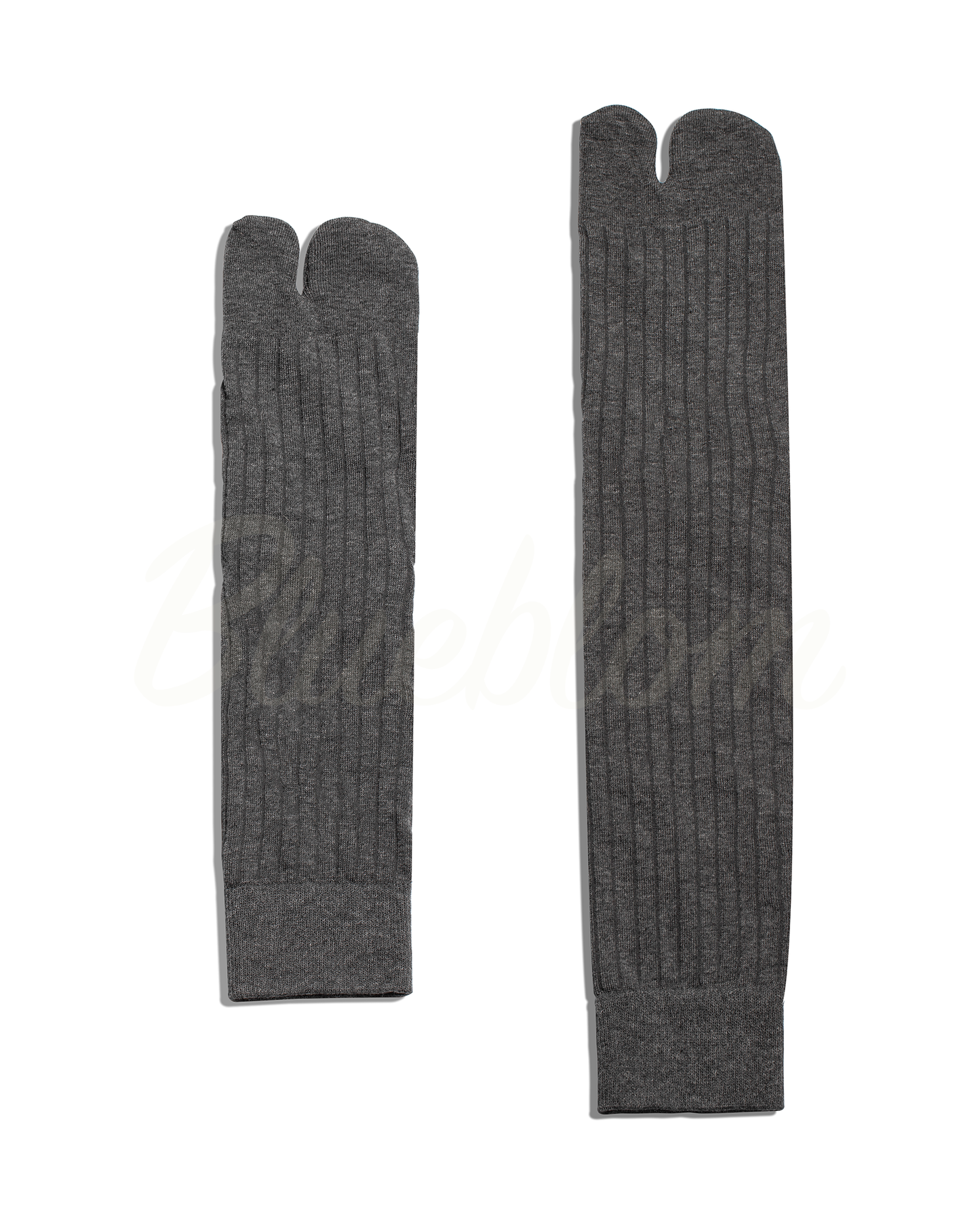 Ribbed Tabi Socks-Dark Gray