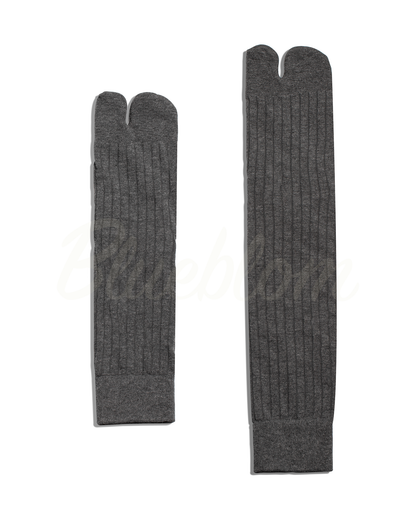 Ribbed Tabi Socks-Dark Gray