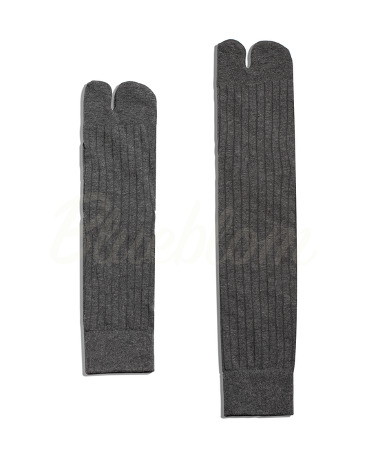 Ribbed Tabi Socks-Dark Gray