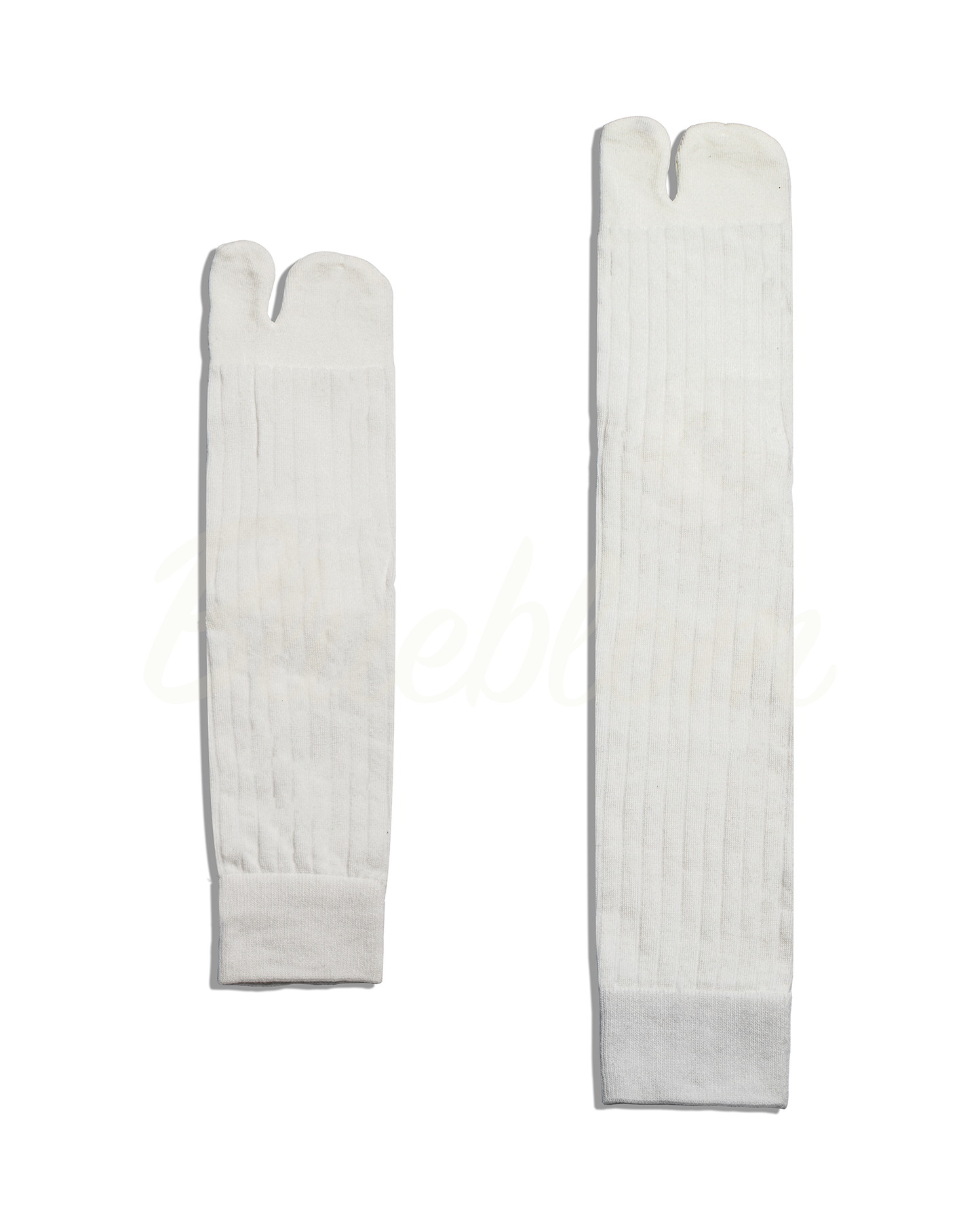Ribbed Tabi Socks-White