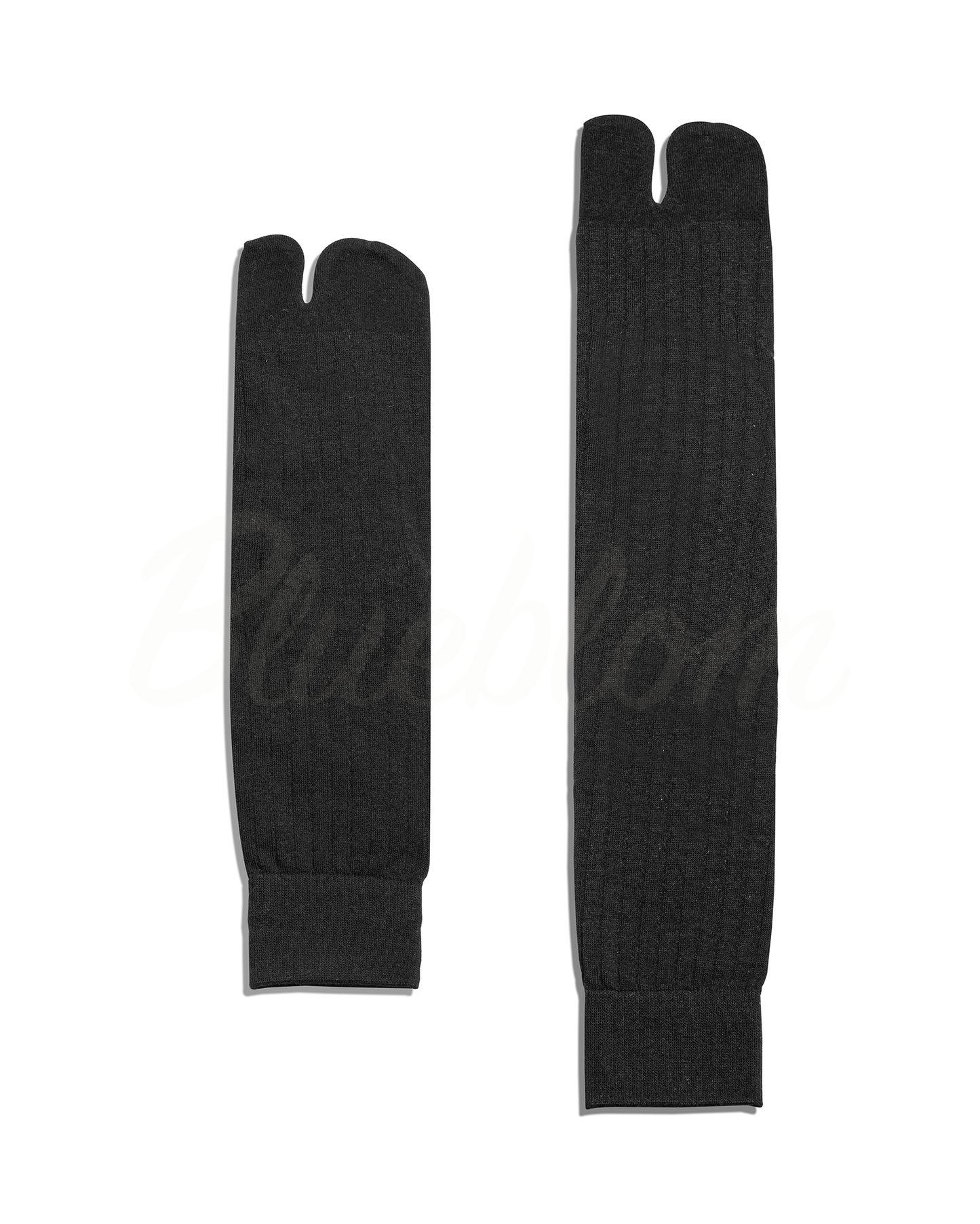 Ribbed Tabi Socks-Black
