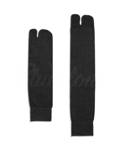 Ribbed Tabi Socks-Black