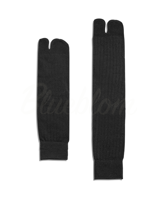 Ribbed Tabi Socks-Black