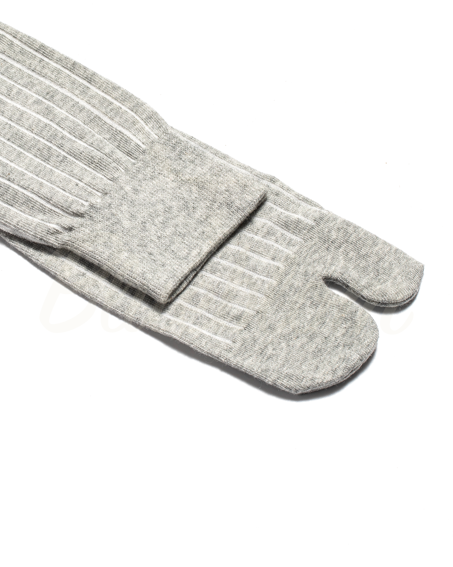 Ribbed Tabi Socks-Light Gray