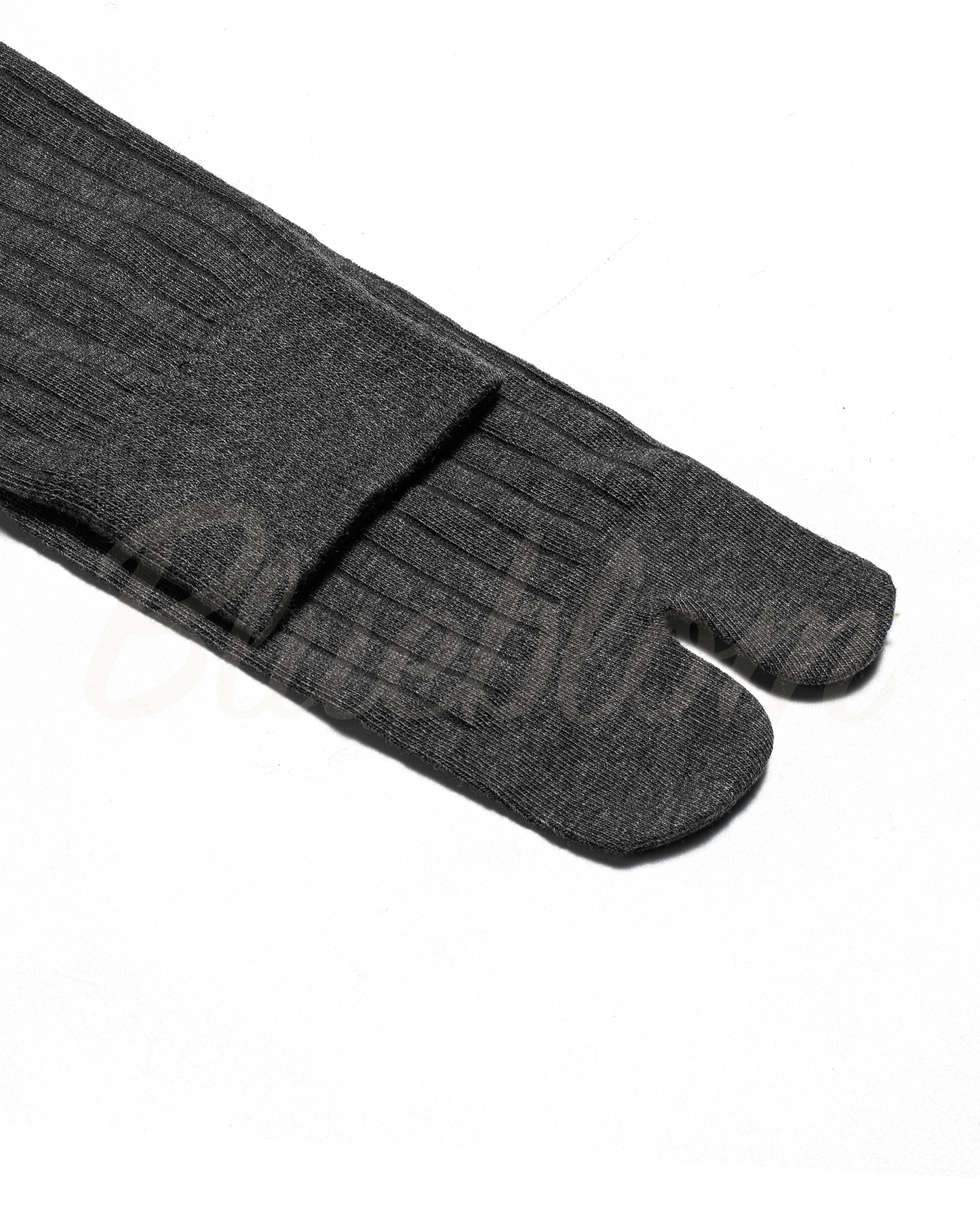 Ribbed Tabi Socks-Dark Gray