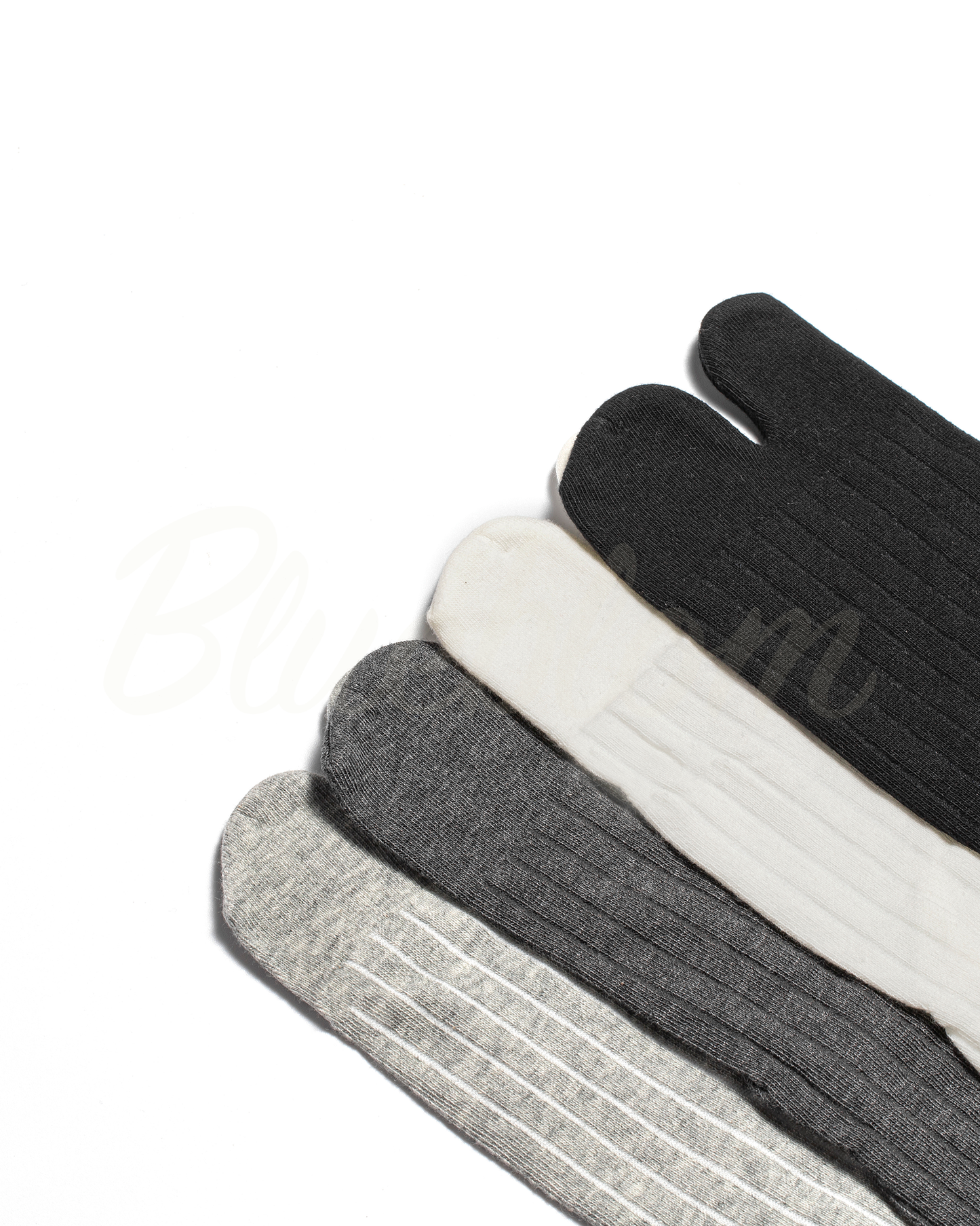 Ribbed Tabi Socks-Dark Gray