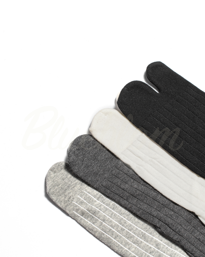 Ribbed Tabi Socks-Dark Gray
