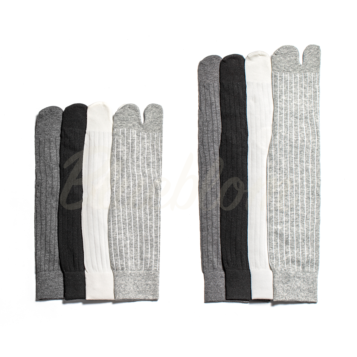 Ribbed Tabi Socks-Dark Gray