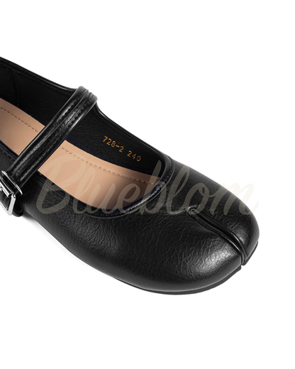 Black Round Toe Mary-Janes tabi shoes