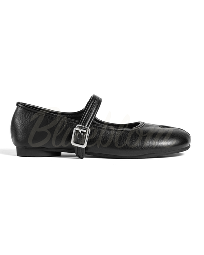 Black Round Toe Mary-Janes tabi shoes