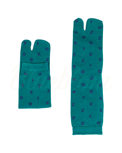 Green Digital Symbol Tabi Socks