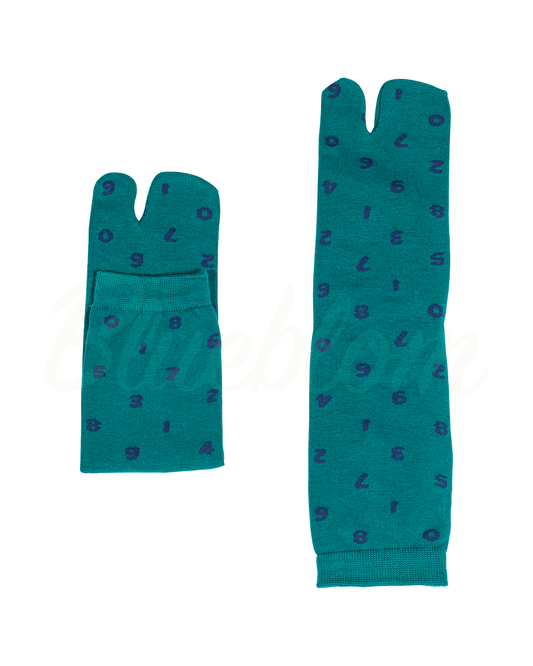Green Digital Symbol Tabi Socks