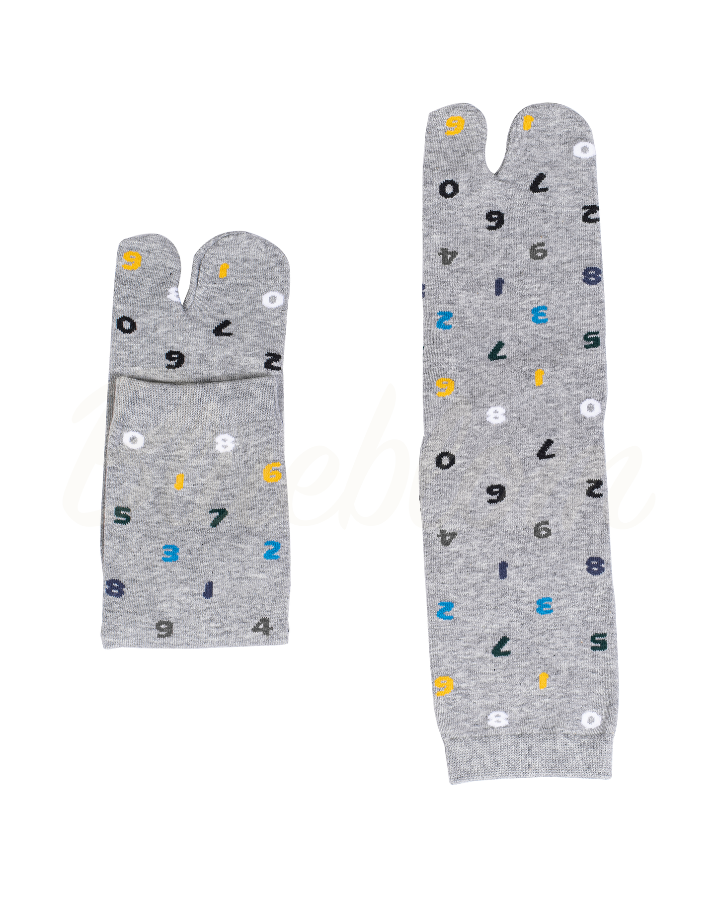 Grey Digital Symbol Tabi Socks