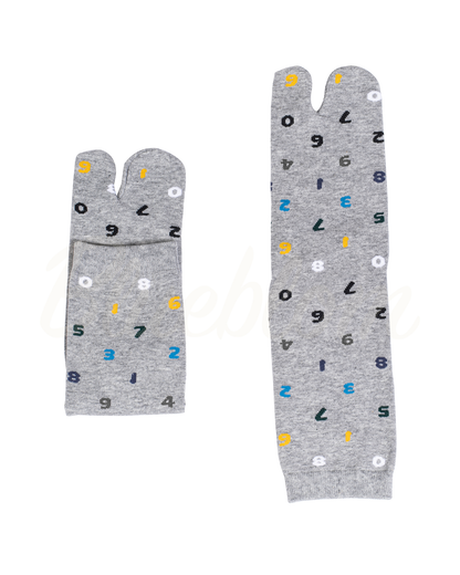 Grey Digital Symbol Tabi Socks