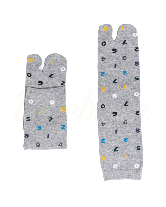 Grey Digital Symbol Tabi Socks
