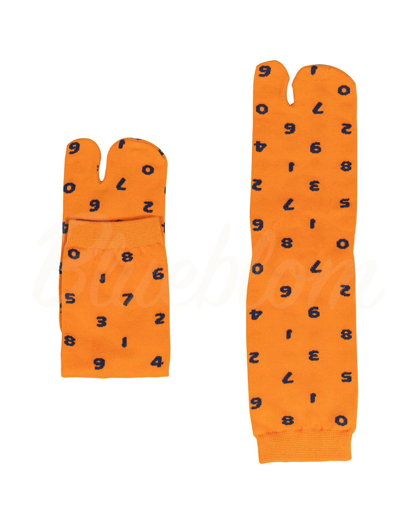 Orange Digital Symbol Tabi Socks