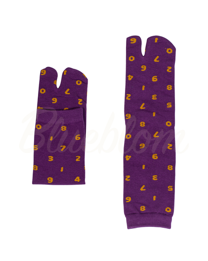Purple Digital Symbol Tabi Socks