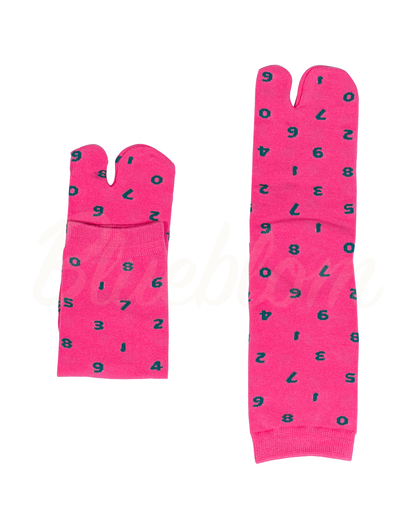 Pink Digital Symbol Tabi Socks