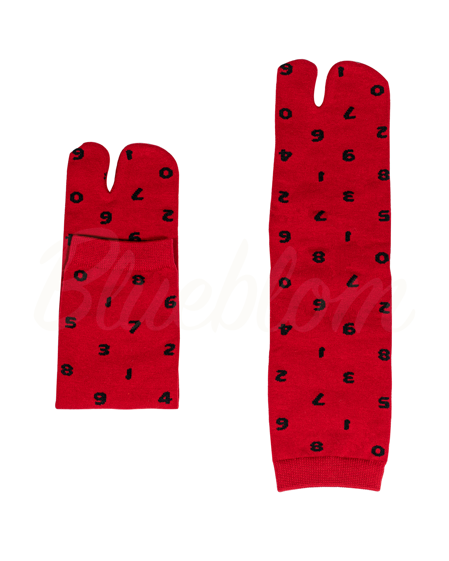 Red Digital Symbol Tabi Socks