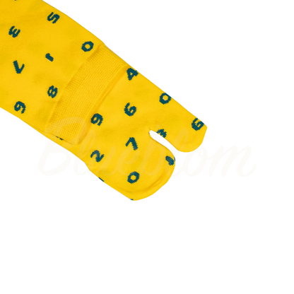 Yellow Digital Symbol Tabi Socks