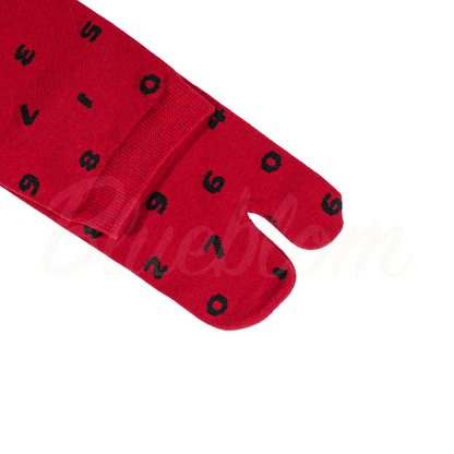 Red Digital Symbol Tabi Socks